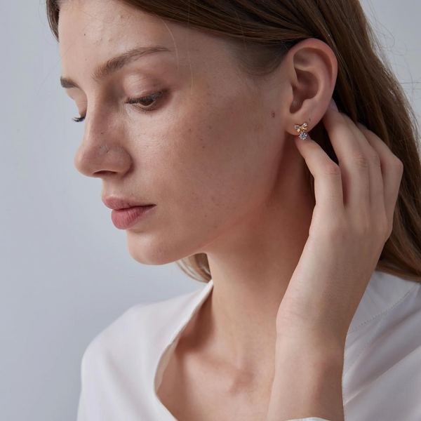 Dainty Bow Tie Drop Earrings