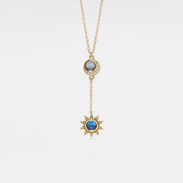 Sun Moon Double Photo Projection Necklace