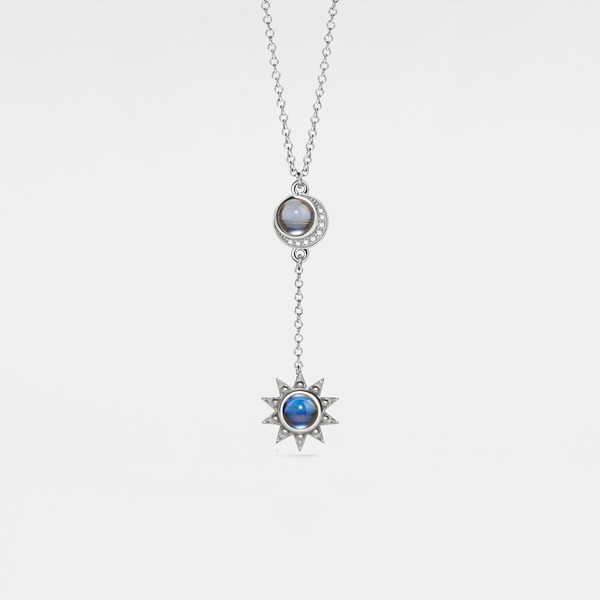 Sun Moon Double Photo Projection Necklace