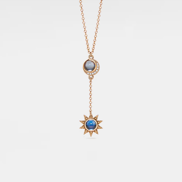 Sun Moon Double Photo Projection Necklace