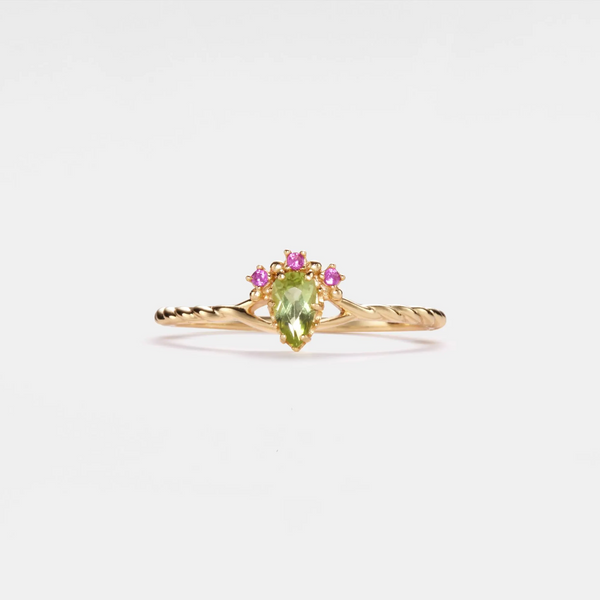 Vintage Peridot Two Ring Set