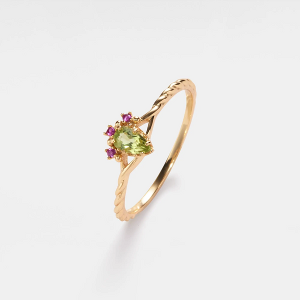 Vintage Peridot Two Ring Set