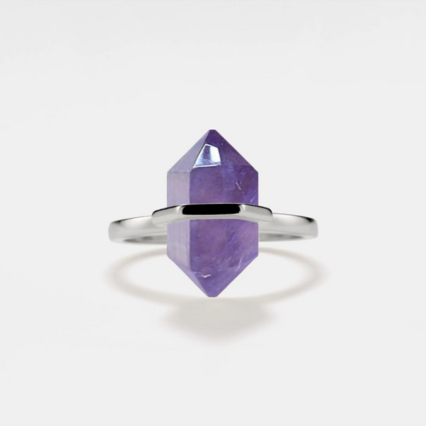 Natural Hexagon Amethyst Statement Ring