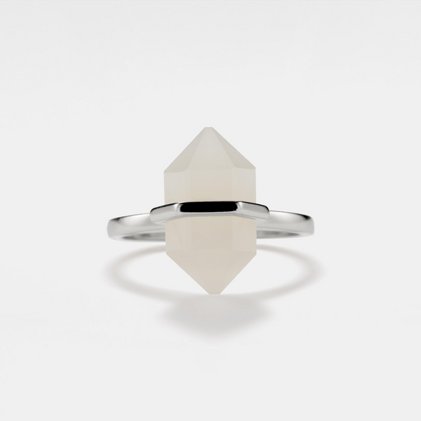 Natural Crystal Moonstone Statement Ring