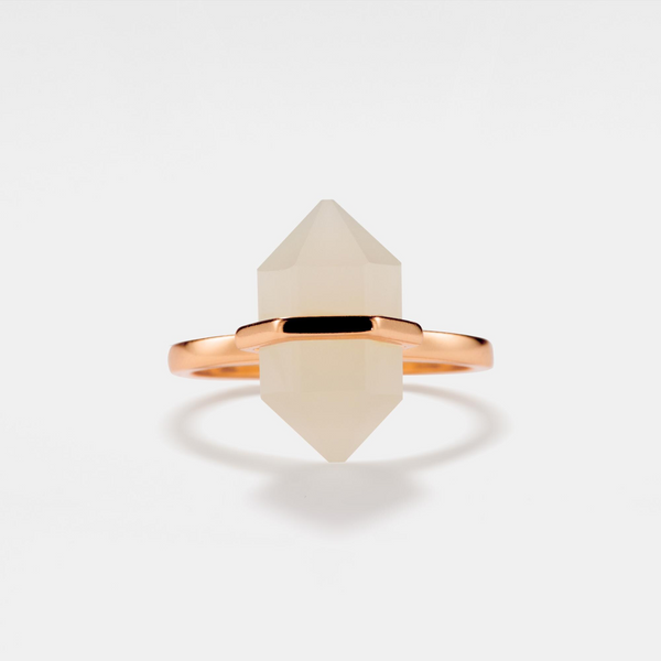 Natural Crystal Moonstone Statement Ring