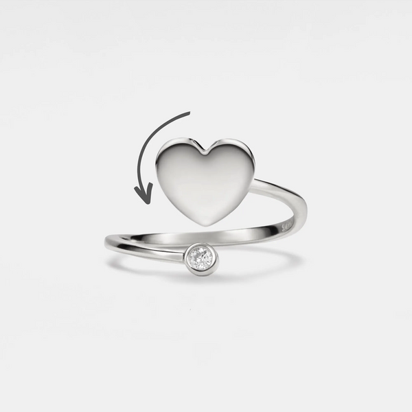 Dainty Heart Anxiety Fidget Spinner Ring