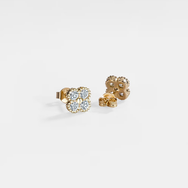 Moissanite Four Leaf Clover Stud Earrings