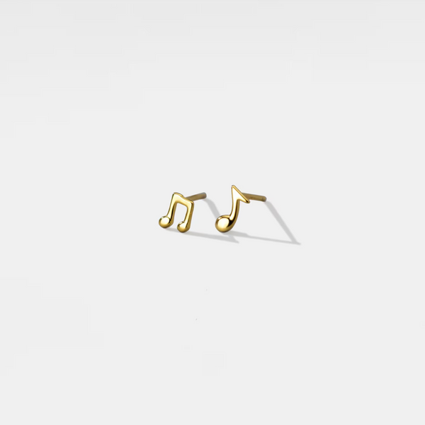 Tiny Small Musical Note Stud Earrings