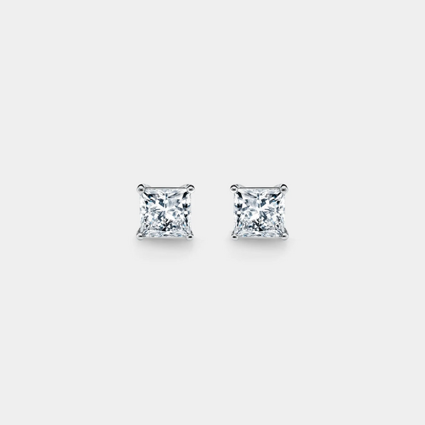 Princess Cut Moissanite Stud Earrings