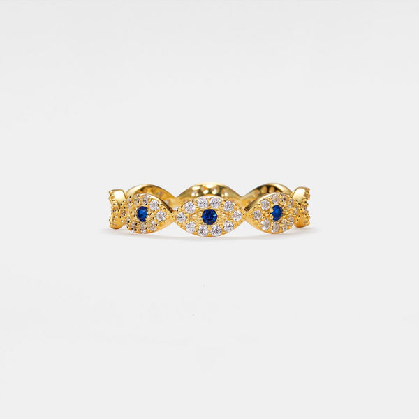 Turkish Evil Eye Stacking Band Ring