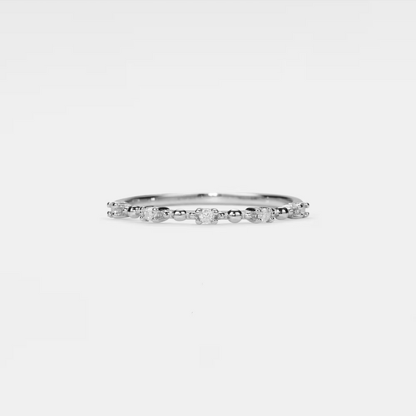 Moissanite Thin Wedding Stacking Ring