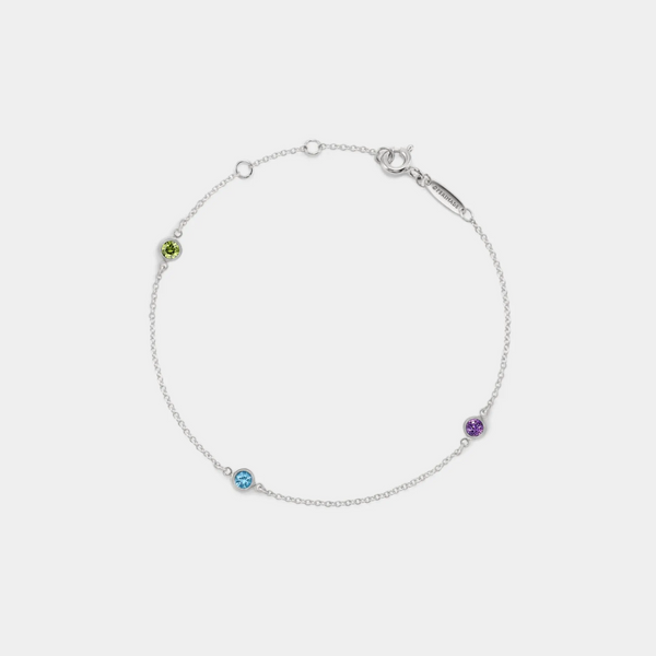 Custom Three Birthstone Stacking Bracelet