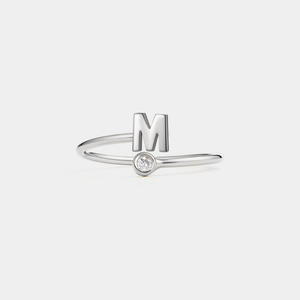 Custom Initial Letter Stacking Bypass Ring