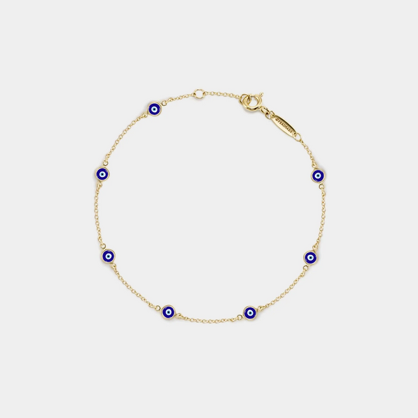 Blue Turkish Evil Eye Charm Bracelet