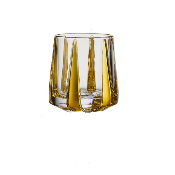 Color Striped Hexagonal Drinking Glass