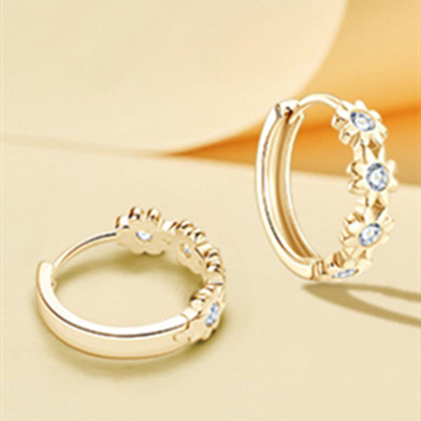 Moissanite Daisy Hoop Wedding Earrings