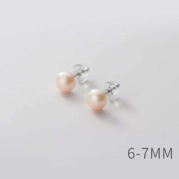 Sterling Silver Pearl Stud Earrings