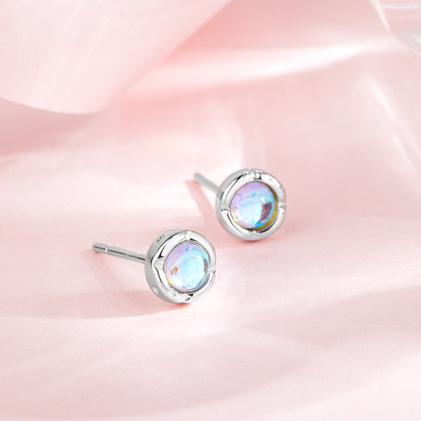 Mini Moonstone Stud Earrings