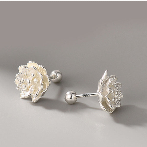 Lotus Flower Stud Earrings