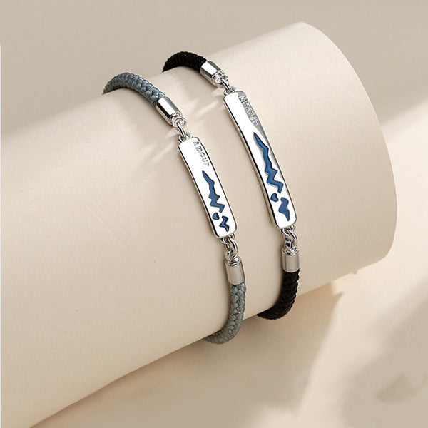 Heartbeat ECG Matching Couple Bracelet