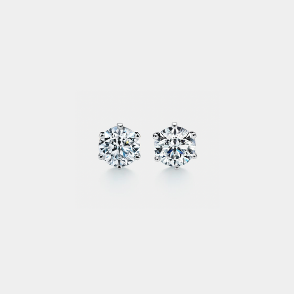 Six-Prong Moissanite Wedding Stud Earrings