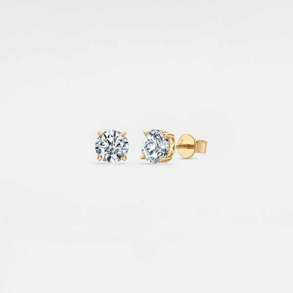 Round Moissanite Wedding Stud Earrings