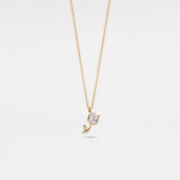 Dainty Tulip Flower Charm Necklace