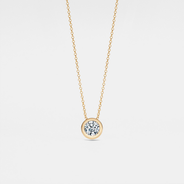 Round Moissanite Wedding Pendant Necklace