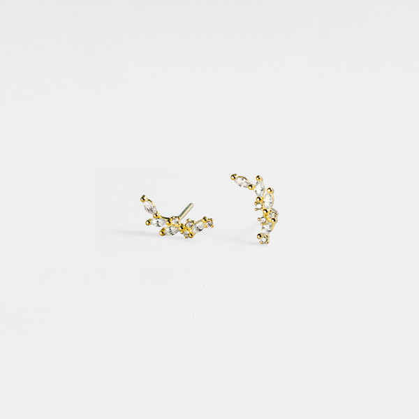 Dainty Gold Laurel Leaf Stud Earrings