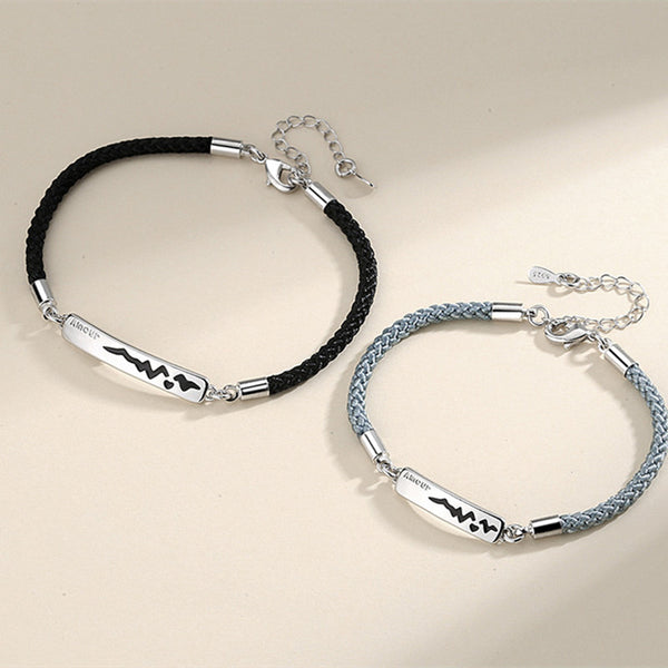 Heartbeat ECG Matching Couple Bracelet