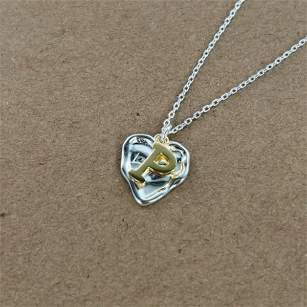 Initial Letter Heart Necklace