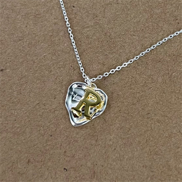 Initial Letter Heart Necklace