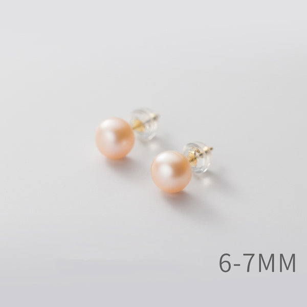 Sterling Silver Pearl Stud Earrings