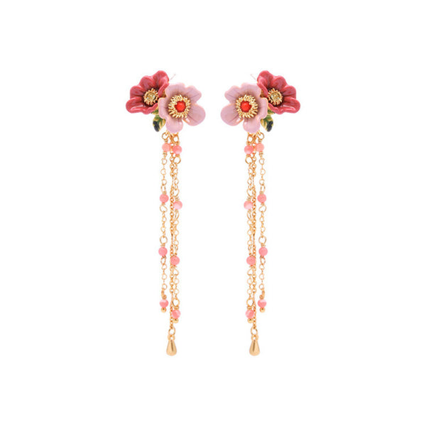 Dainty Flower Enamel Earrings