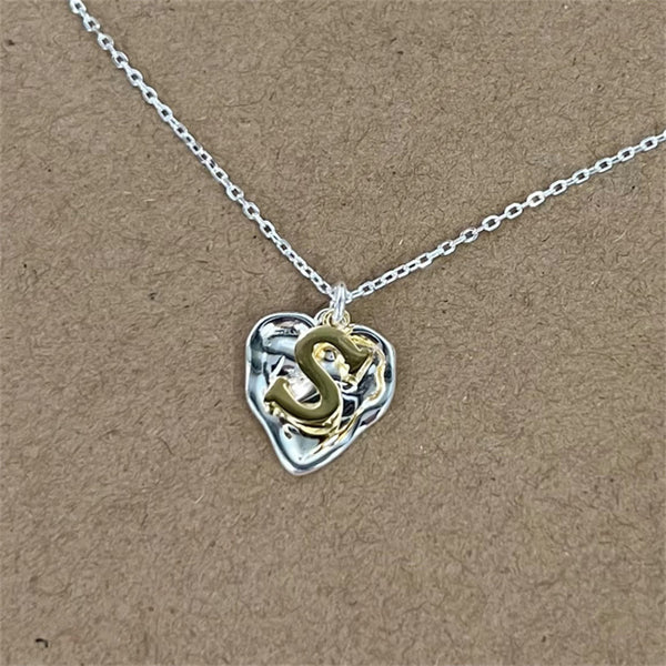 Initial Letter Heart Necklace