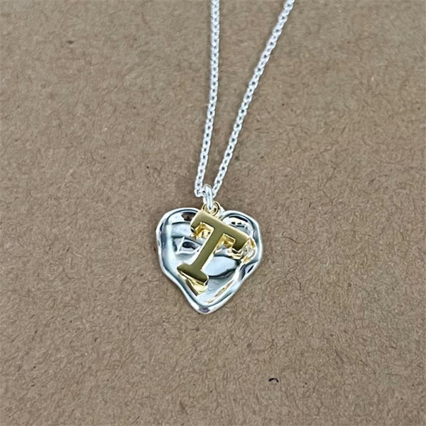 Initial Letter Heart Necklace