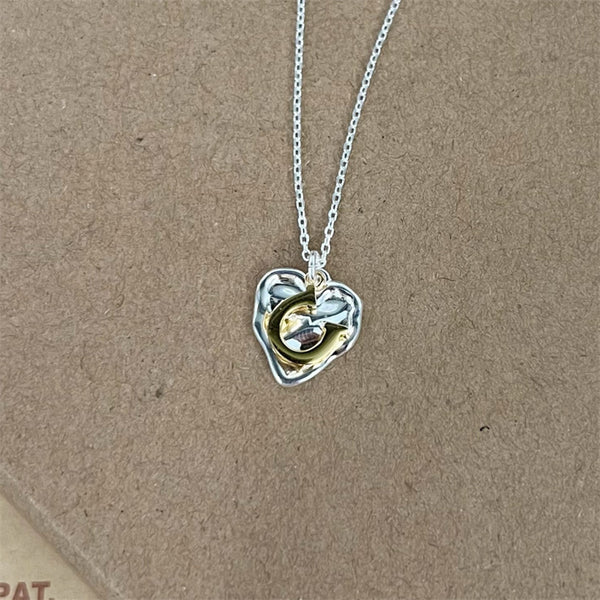 Initial Letter Heart Necklace