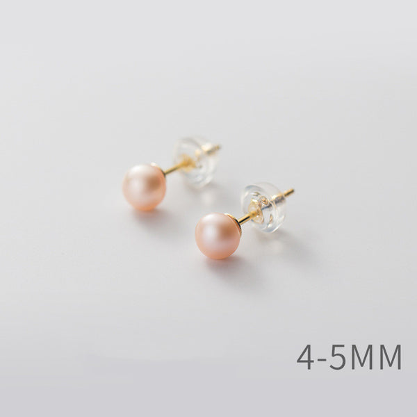 Sterling Silver Pearl Stud Earrings