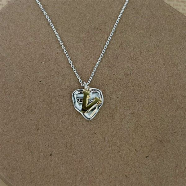 Initial Letter Heart Necklace