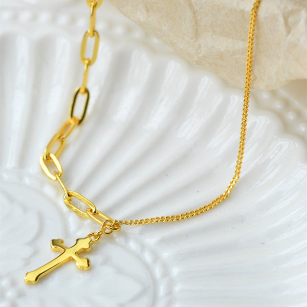 Dainty Gold Cross Bracelet