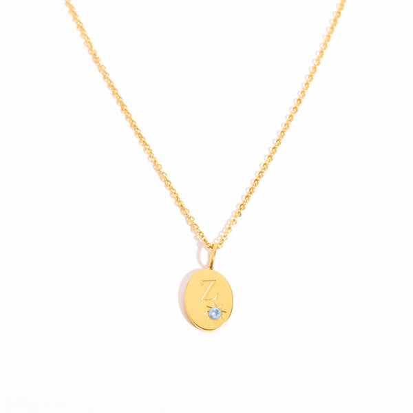 Gold Initial Letter Charm Necklace