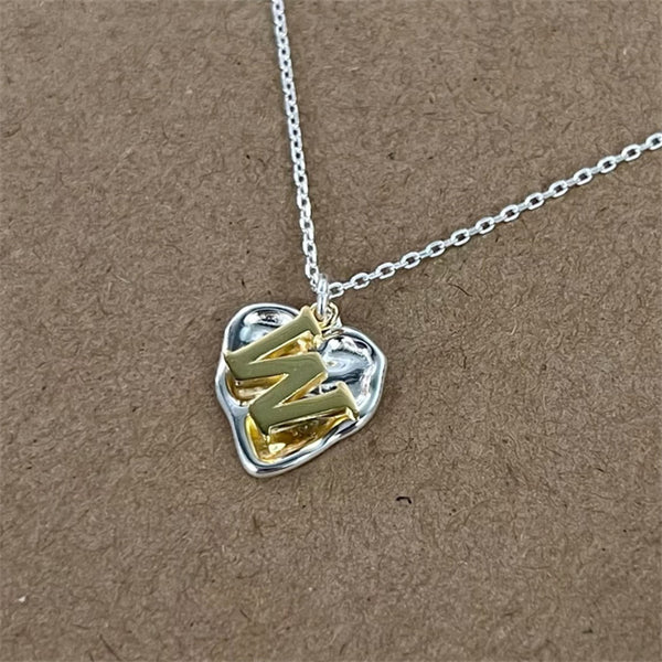 Initial Letter Heart Necklace