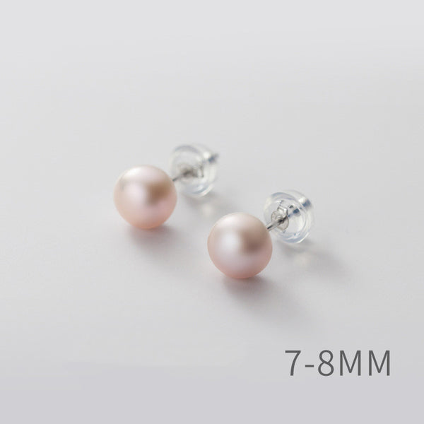 Sterling Silver Pearl Stud Earrings