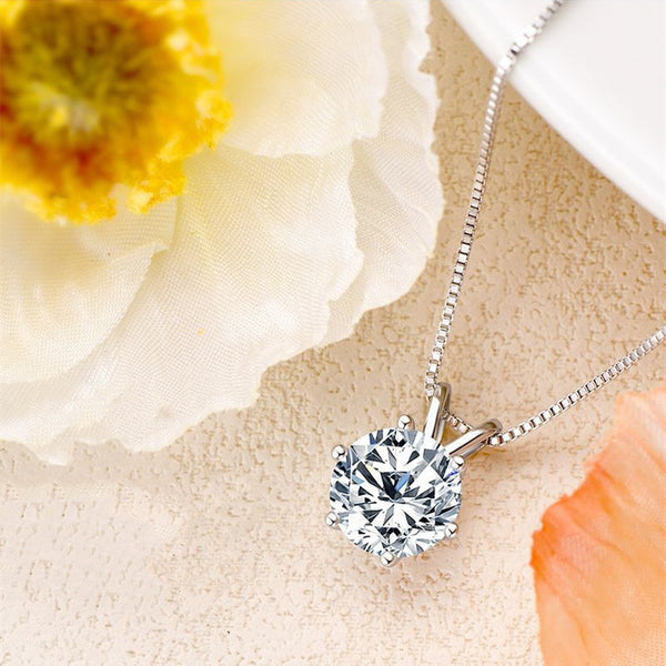 Six-Prong Moissanite Wedding Necklace