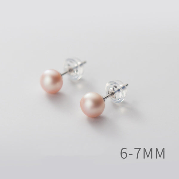 Sterling Silver Pearl Stud Earrings