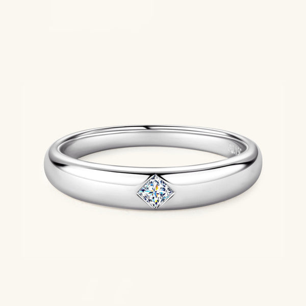 Solitaire Moissanite Couple Matching Ring