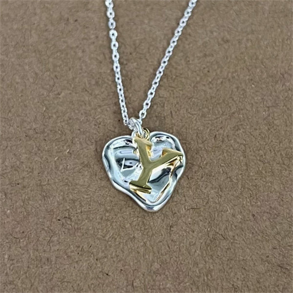 Initial Letter Heart Necklace