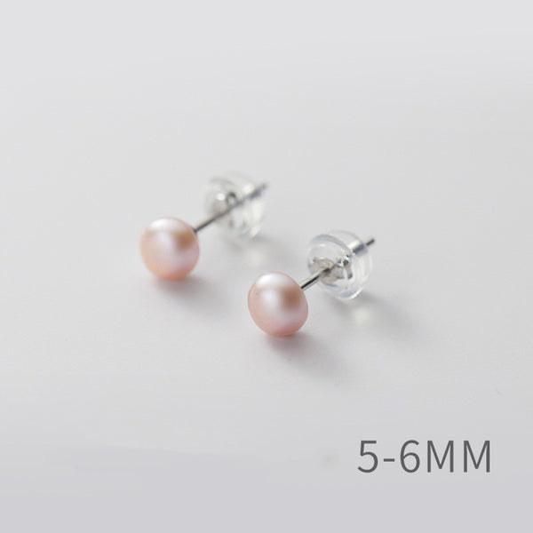 Sterling Silver Pearl Stud Earrings