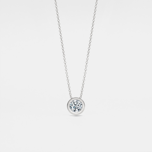 Round Moissanite Wedding Pendant Necklace