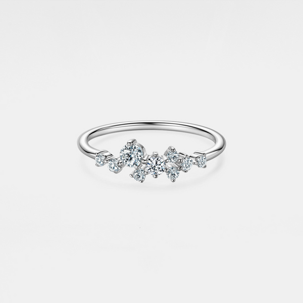 Moissanite Star Cluster Engagement Ring